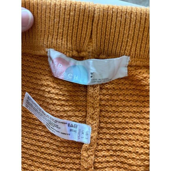 Free People Beach Women’s 100% Cotton Waffle Weave Orange Pants Size Small - Picture 2 of 7